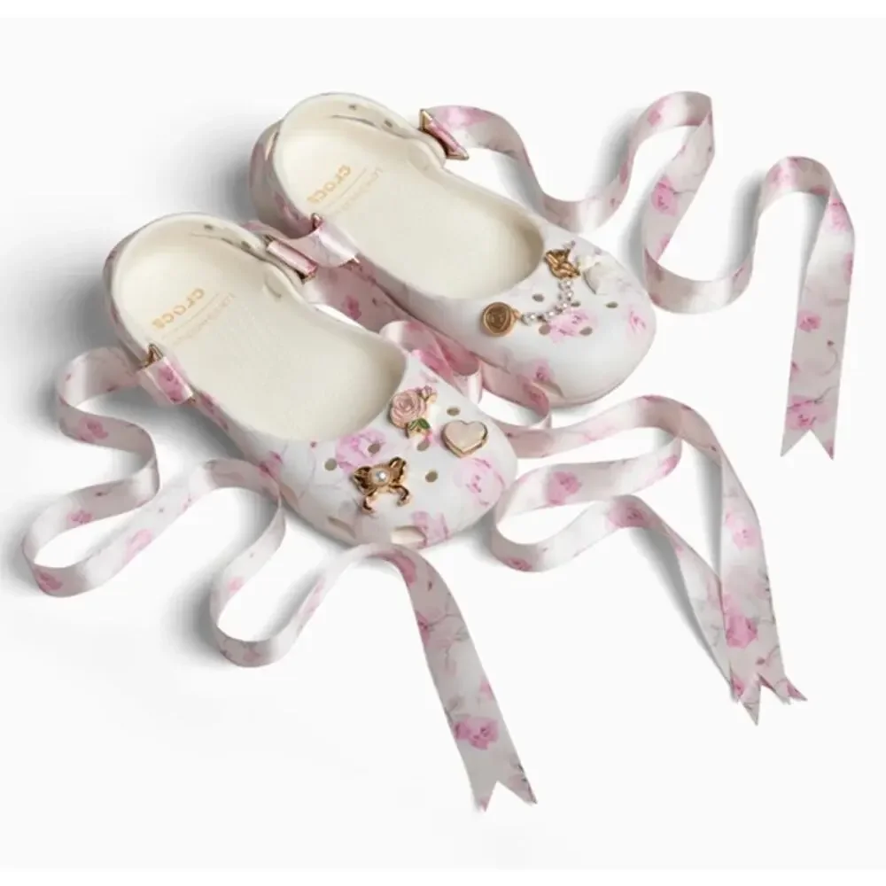 Love Shack Fancy x Crocs Womens Classic Ballet Flat with Straps Size 8 NWT - Picture 2 of 10